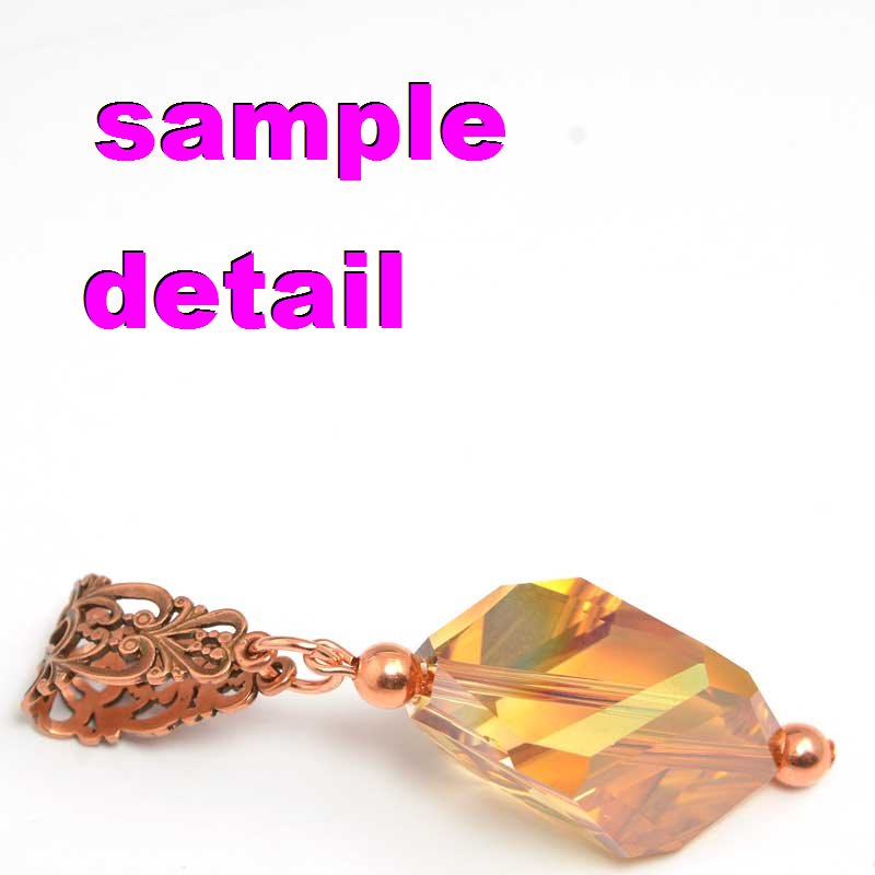 Bail - Perogi Flower - Antiqued Copper