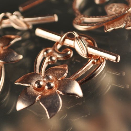 Toggle Clasp - Frilly Lily - Bright Copper