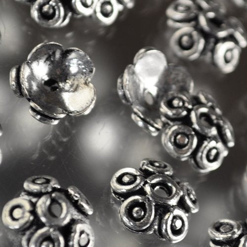 Bead Cap Basic Five - 11mm - Antiqued Silverplated