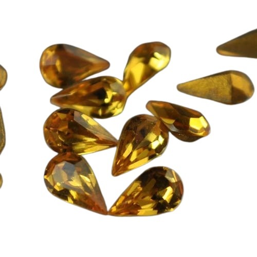 Swarovski Vintage Rhinestones - 4.8x8mm Faceted Pear (308) - Topaze (6)