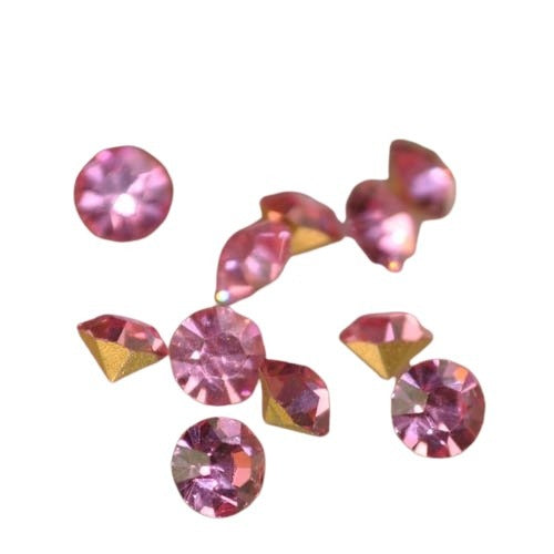 Swarovski Vintage Rhinestones - 4mm Round Pointed Back Foiled Rhinestone - Rose