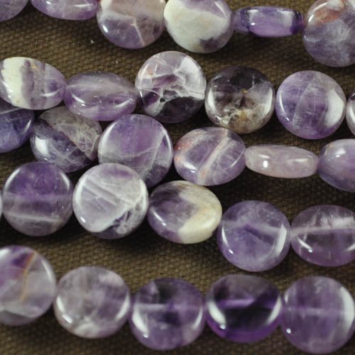 Dog Tooth Amethyst 12mm Coin 8in