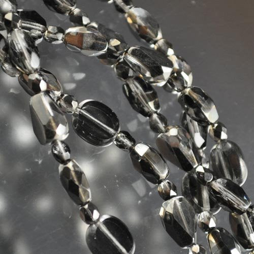Bead Mix - Flattish Mix - Crystal Midnight (strand)