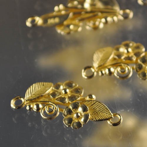 Link - Double Nosy Posy - Inline Connection - Brass