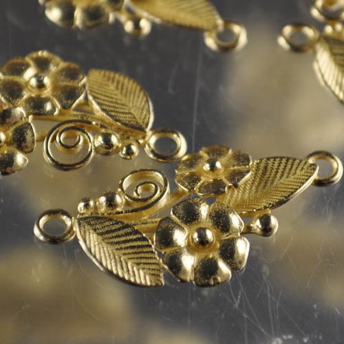 Link - Mirror Double Nosy Posy - Inline Connection - Brass