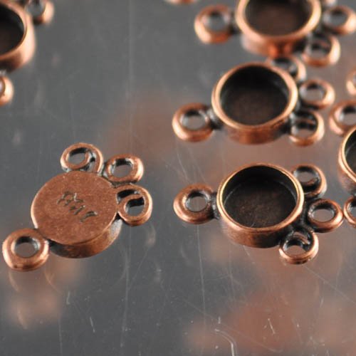 Findings - Link - 3:1 - Cup Connector - Antiqued Copper