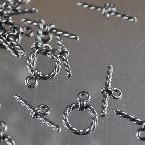 Toggle Clasp - Round Knot Rope - Gunmetal