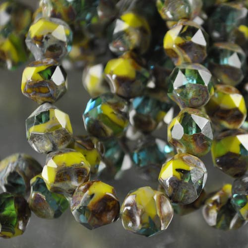 Fire Polish Beads Central Cut - 9mm - Sahara by the Sea (Strand 15)
