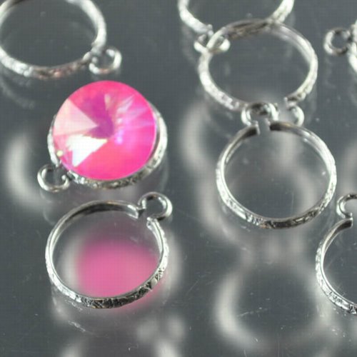 Rivoli Setting - ID 14mm Open Frame - Antiqued Silver