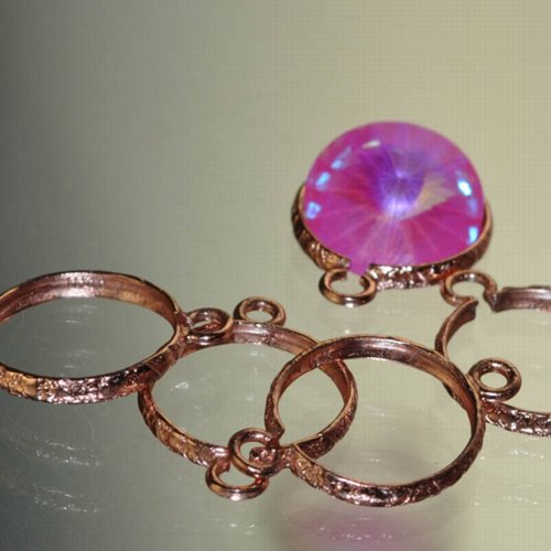 Rivoli Setting - ID 14mm Open Frame Link - Bright Copper