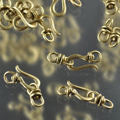 Hook and Eye Clasp - Stay-Flat Swivel - Antique Brass