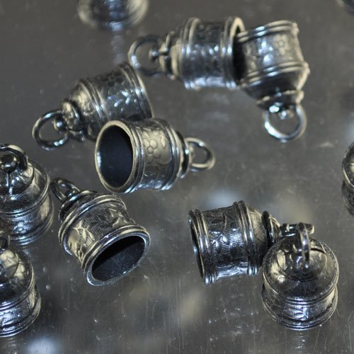 End Cap Rotating Swivel Ridged - ID 9.5mm - Gunmetal