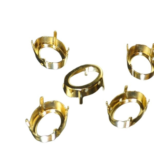 Findings - Stone Mount - 13x18mm Sew On Mount with Prongs for Oval Fancy RhineSt