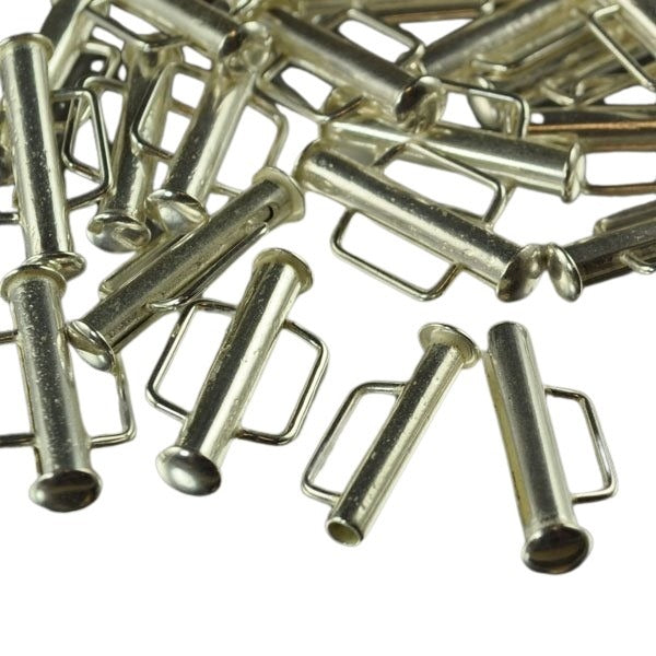 Clasp - Medium - Slide Tube - Bright Silver Plated