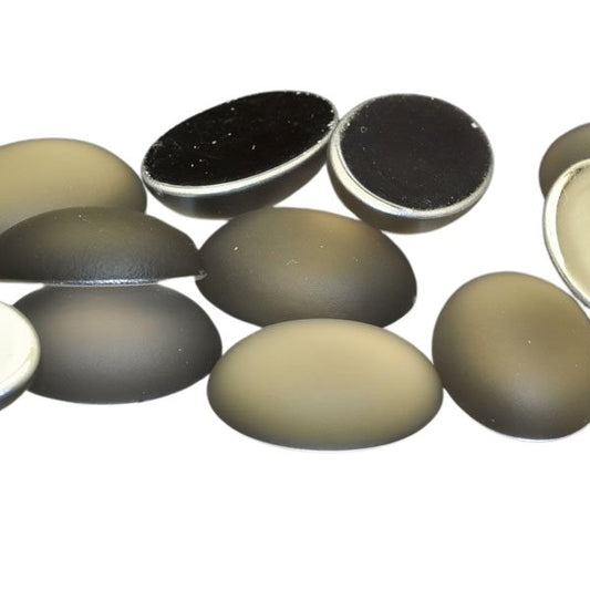 LunaSoft - Cabochon - 13.5x18.5mm - Oval - Silver Grey Fog