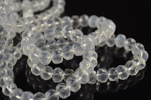 Fire Polish - 8x6mm - Faceted Donut - Moonbeams (strand 25)