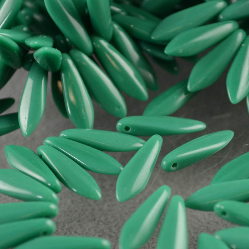 Fringe Beads Dagger Beads - 16mm - Locksley Green (25)