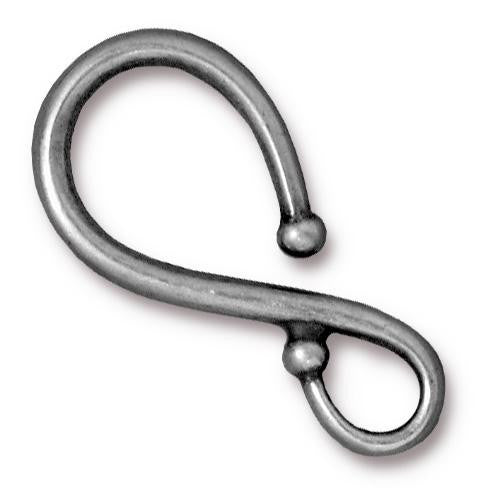 Clasp - ID 10mm Classic Hook - Antiqued Pewter