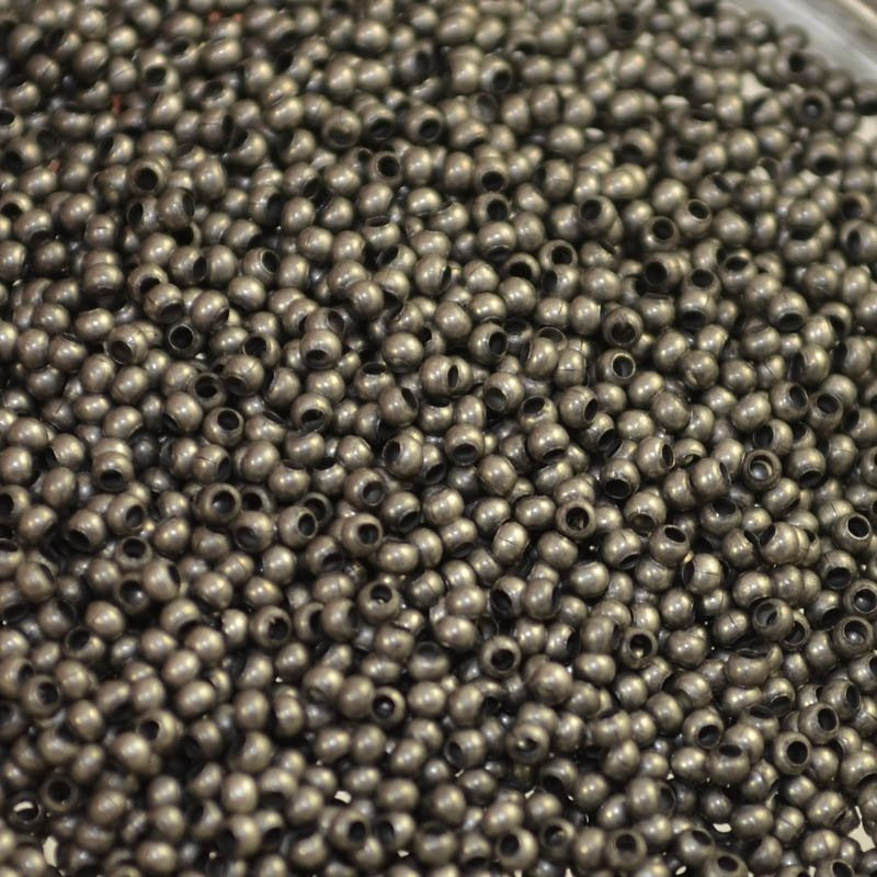 15/0 Seed Beads Metal - Matte Zinc (2 grams)