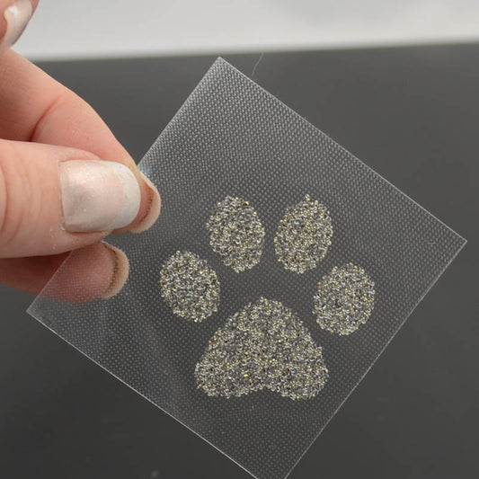 Swarovski - Crystal Fabric Applique  -  Puppy Paws (57338)  - Crystal Metallic L