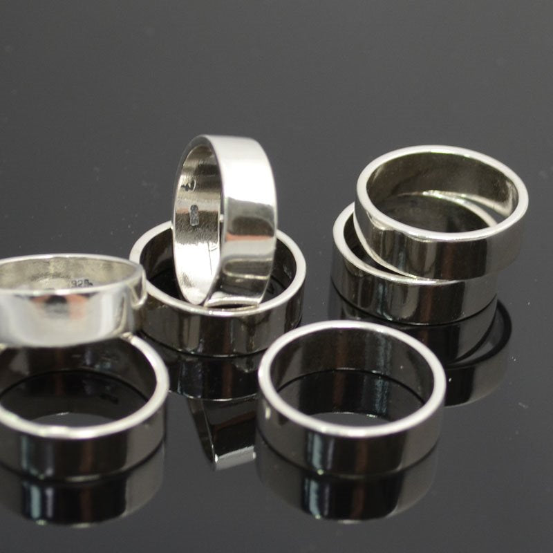 Finger Rings - Size 7 - Plain Band - Sterling