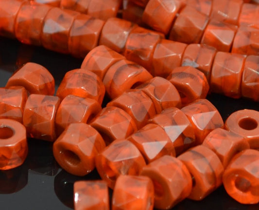 Fire Polish - 8x6mm - Tri-Cut Roller Beads - Hyacinth Brown (strand 25)