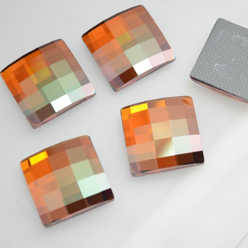 Swarovski HotFix Rhinestone - 20mm Chessboard Flatback (2493) - Crystal Copper