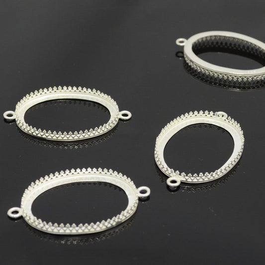 30x40 Gallery Oval Bezel   Br Silver Each