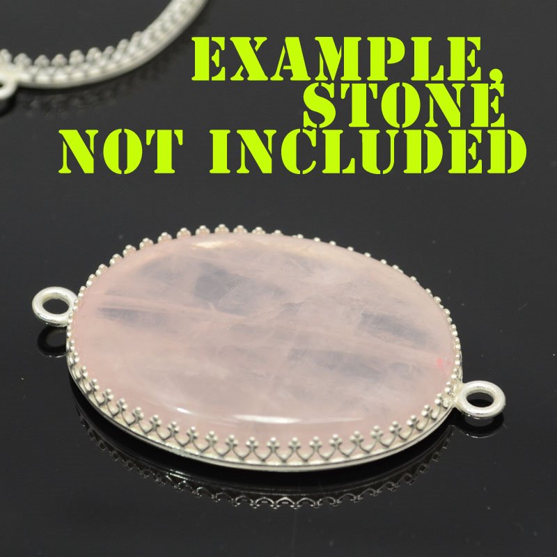 30x40 Gallery Oval Bezel Br Silver Each