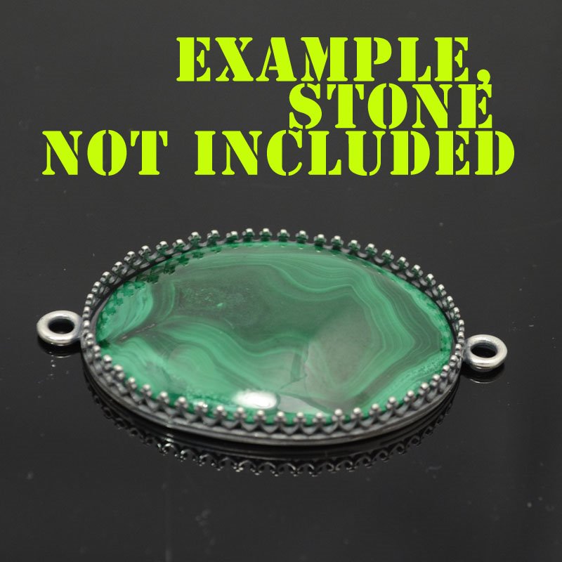 30x40 Gallery Oval Bezel Ant Silver Each