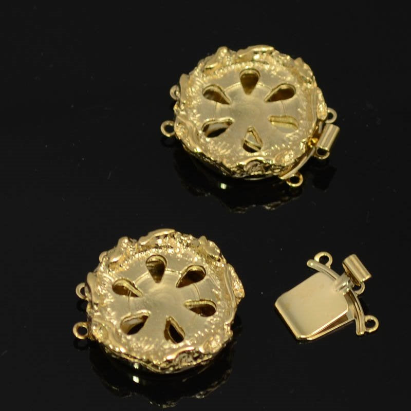 Box Clasp Rotunda - Add Cabochon - Goldplated