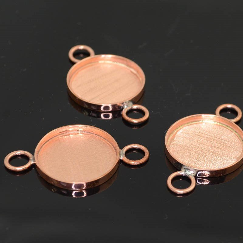 Findings - ID 19mm - Round Bezel Link - Bright Copper