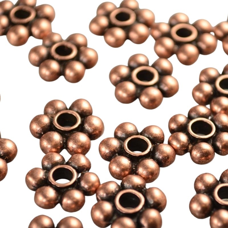 Metal Beads - Big Balls Daisy Spacer - Antiqued Copper