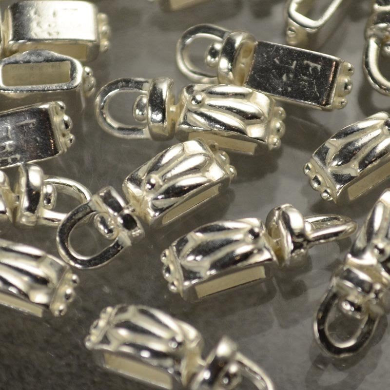 Bail - Tri-Leaf Rectangle - Bright Silver