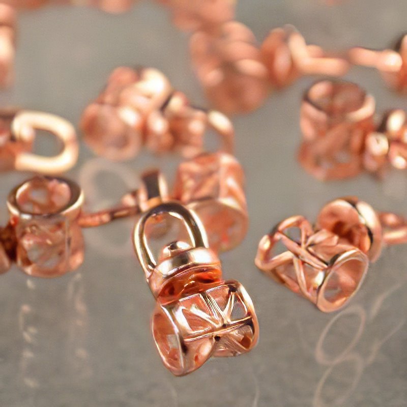 Bail Lattice Tube - ID 3mm - Bright Copper