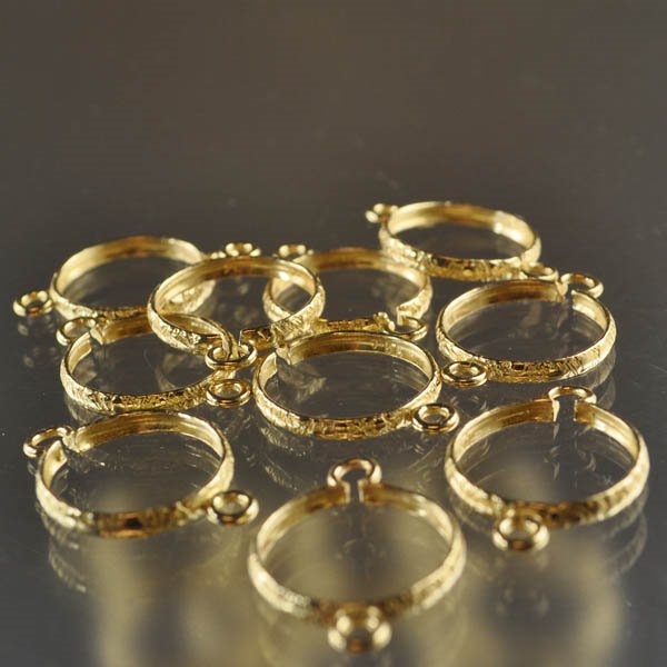 Rivoli Setting - ID 14mm Open Frame Link - Bright Brass