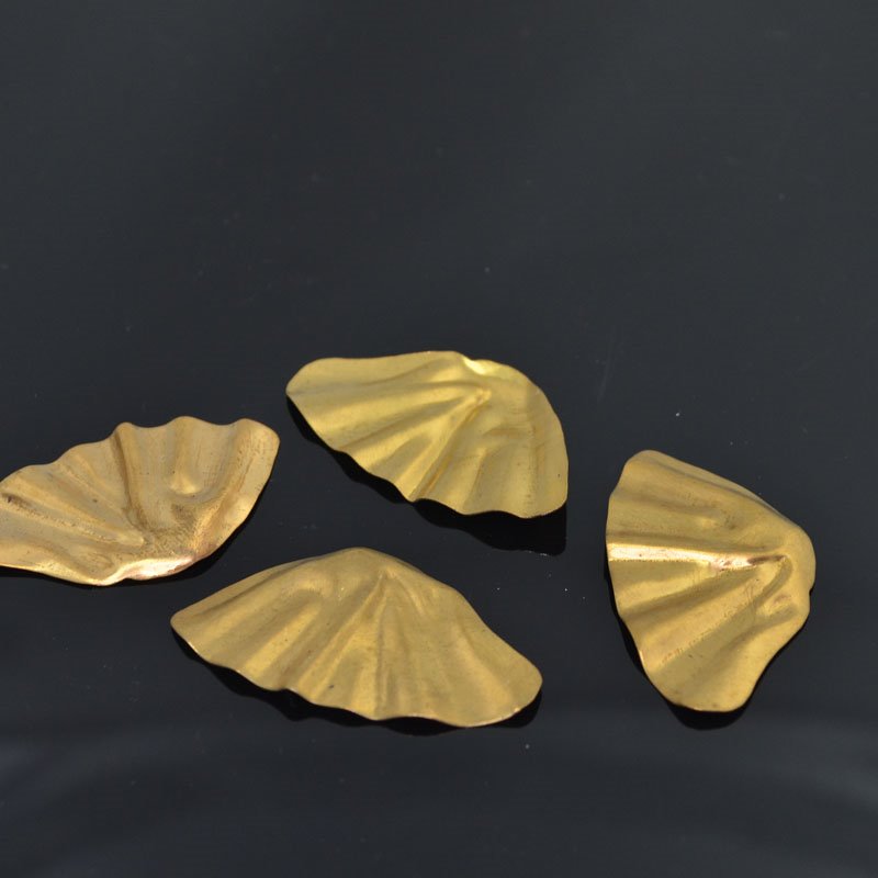 Findings - Stamped - Crumpled Corner - Brass