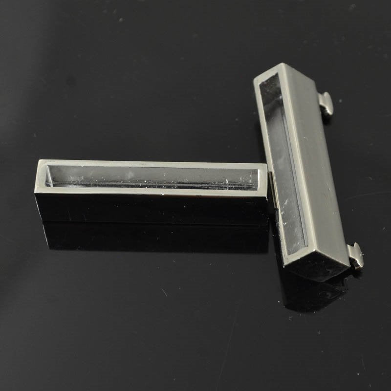 Magnetic Clasp - Rectangle with Knob Pins - Bright Silver