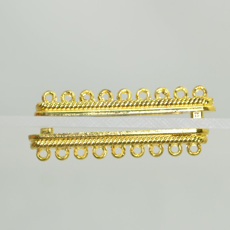 Magnetic Clasp - 9-Strand Rope Bar - Bright Gold