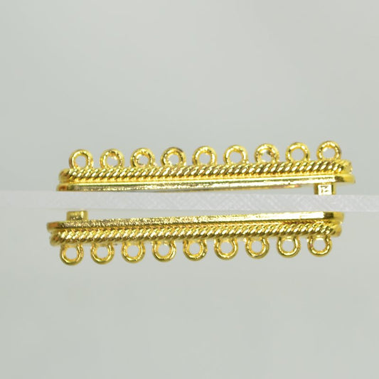 Magnetic Clasp - 9-Strand Rope Bar - Bright Gold
