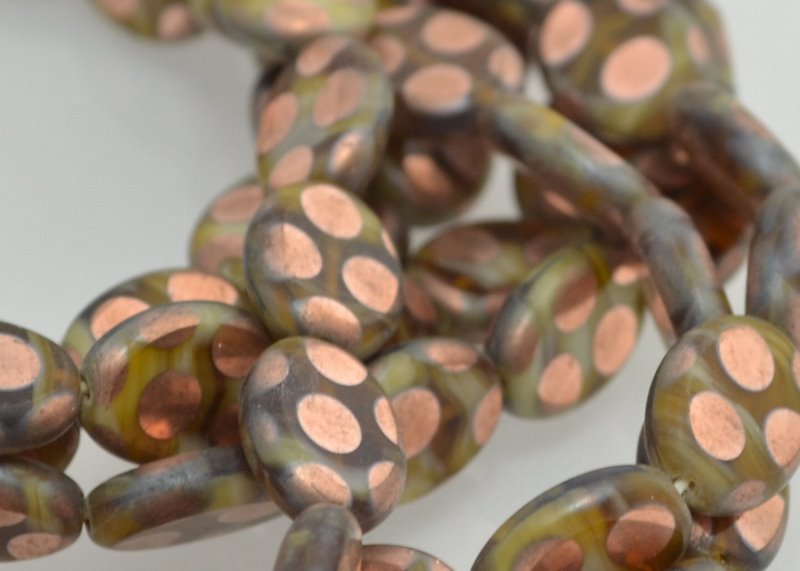 Flat Cut Tablet - 9x12mm Beetle Backs - Old Copper