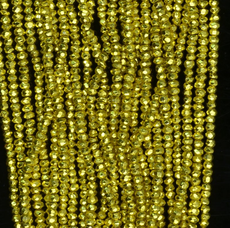 CanaryYellowPl Pyrite Fac Rondelle 13.5in