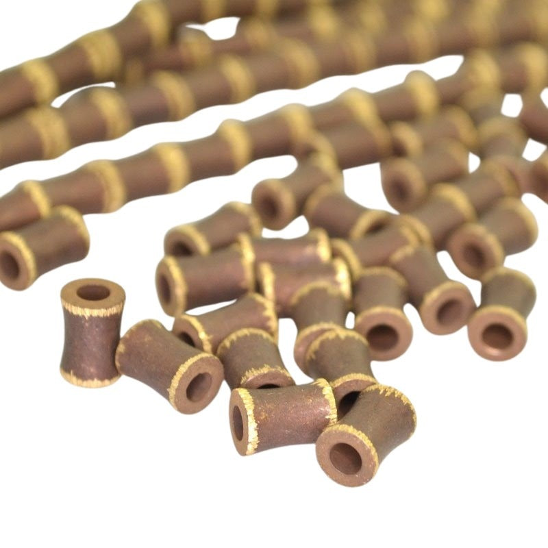 Metal Beads - Bamboo Logs - Bronze