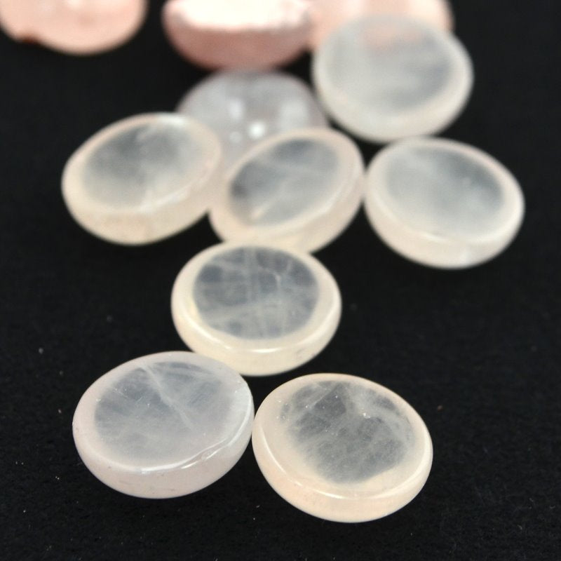 Stone Cabochon - 10mm Round Cabochon - Rose Quartz (Pair)