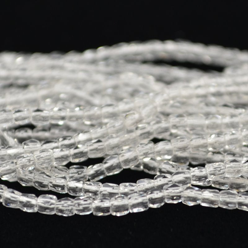 Fire Polish Faceted Round - True 2mm - Crystal (strand 150)