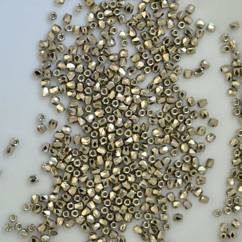 Fire Polish Faceted Round - True 2mm - Nickel Plated (150)