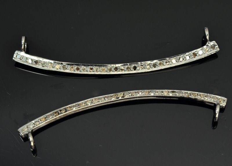 Long Curved Bar Diamonds/Gunmtl Each