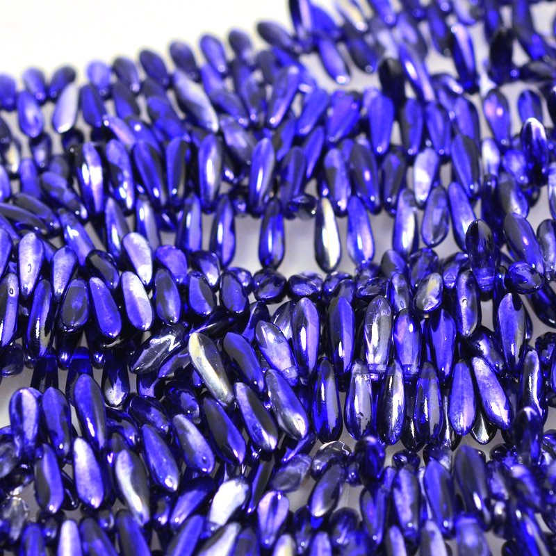 Fringe Beads Dagger Beads - 11mm - Metallic Blue Purple (25)