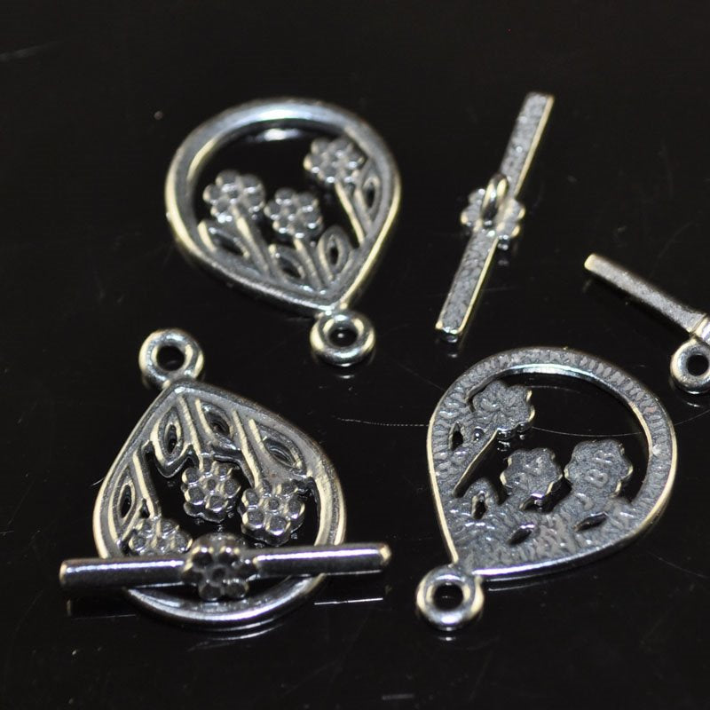 Toggle Clasp - Flower Pear Window - Gunmetal