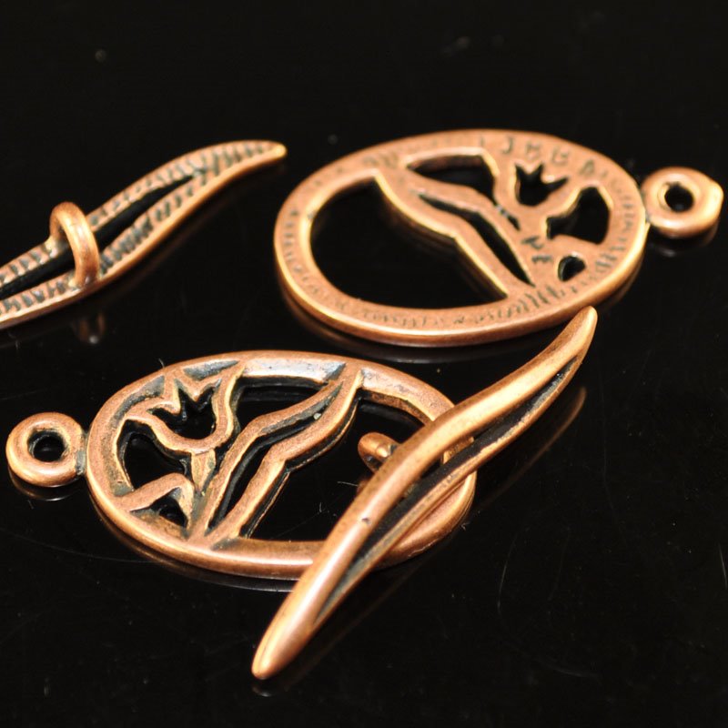 Toggle Clasp - Tulip Pond - Antiqued Copper